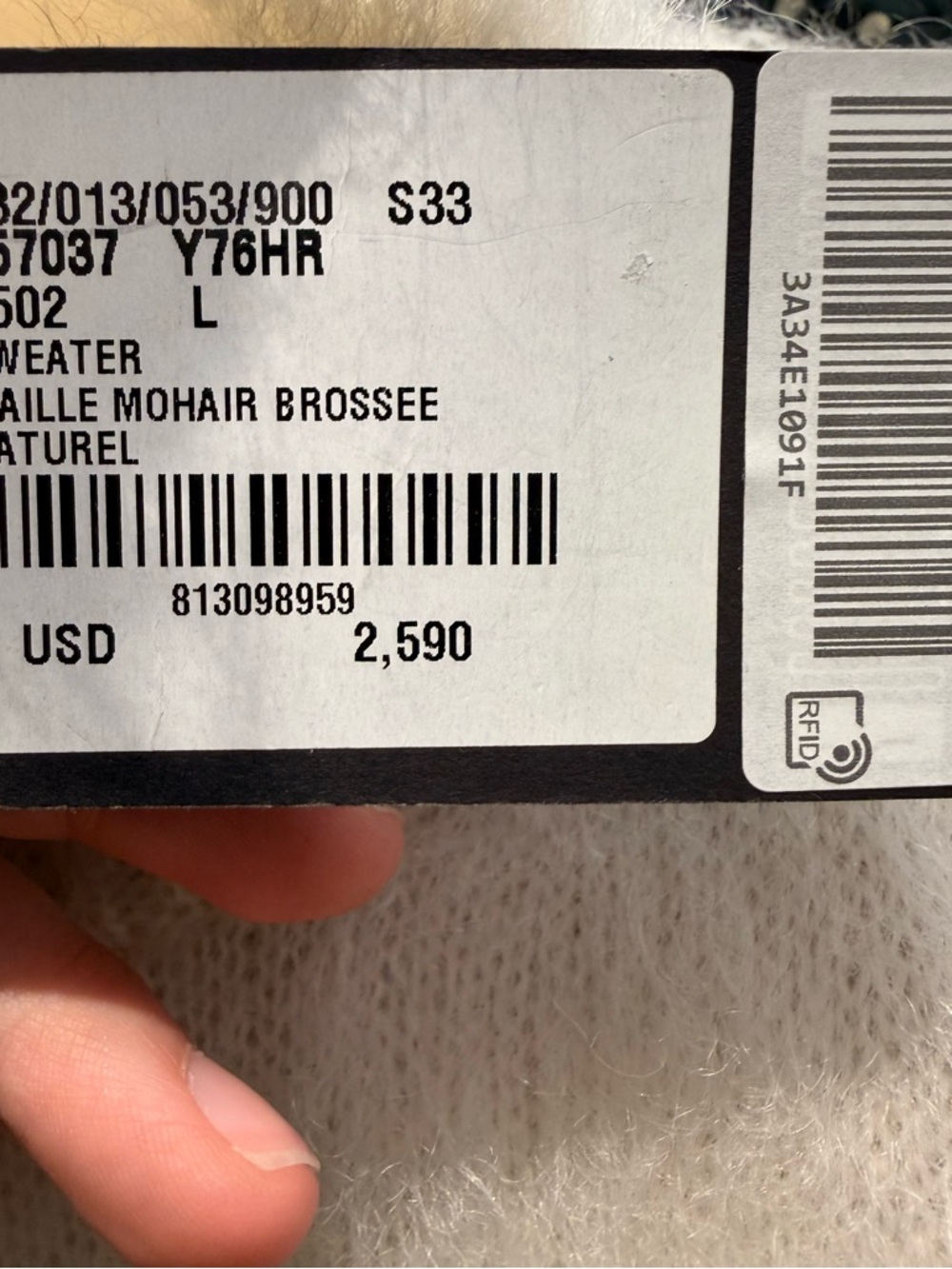 Saint Laurent Ecru Mohair Blend Oversized Turtleneck Sweater Dress - Picture 6 of 6